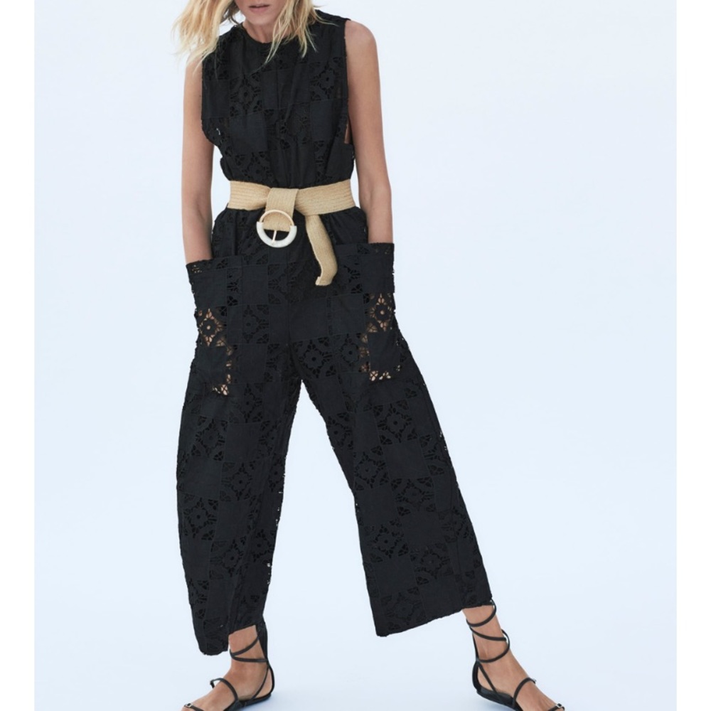 $130 limited edition embroidered openwork jumpsuit